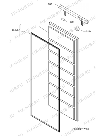 Взрыв-схема холодильника Aeg AGN71800C0 - Схема узла Door 003